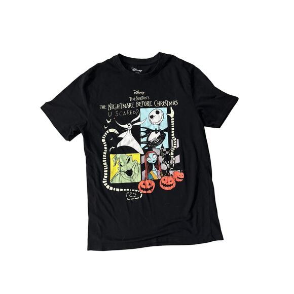 Disney Tim Burton’s Nightmare Before Christmas Black Graphic Tee - Size S - Picture 1 of 2
